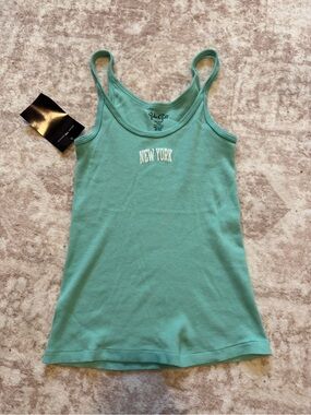 NWT brandy melville new york teal tank top